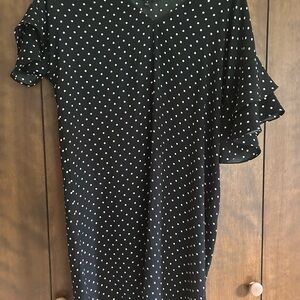 Banana Republic Black Sheath Mini Dress with Flutter Sleeves